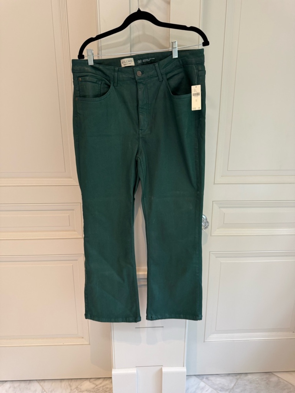 Anthropologie Pilcro Green coated Denim Jeans size 32 NWT